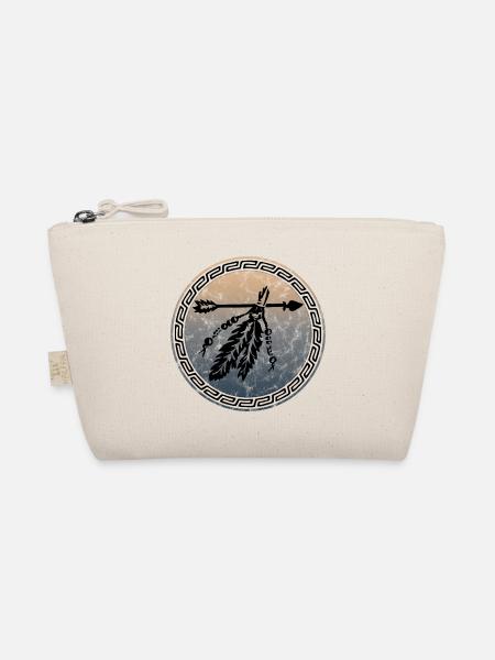 Pfeil mit Federn, Indianer Symbol, Schutz & Stärke - Bio-Täschchen - Natur