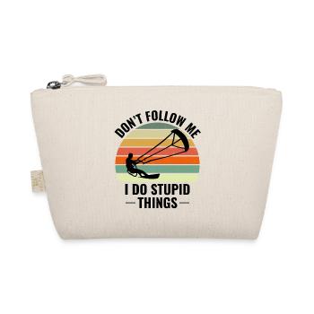 Kitesurfing Kiteboarding Kiteboarder Kitesurf - Organic Pouch - nature - Front