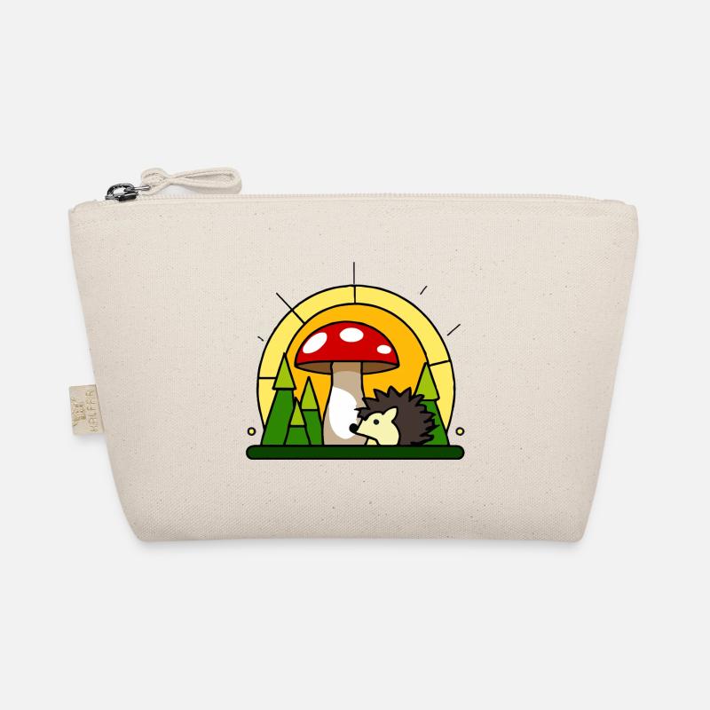 Little hedgehog under a fly agaric Organic Pouch