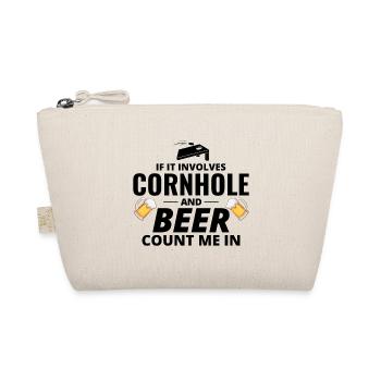 Cornhole Drinking Bean Bag Toss Outdoor Lawn Game - Organic Pouch - nature - Front