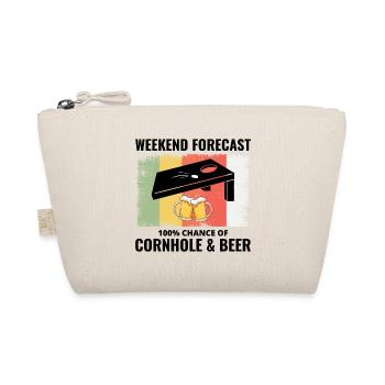 Cornhole Drinking Bean Bag Toss Outdoor Lawn Game - Organic Pouch - nature - Front