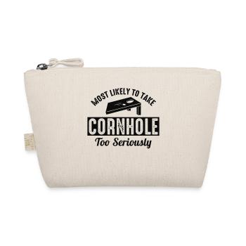Cornhole Bean Bag Toss Outdoor Lawn Game funny - Organic Pouch - nature - Front