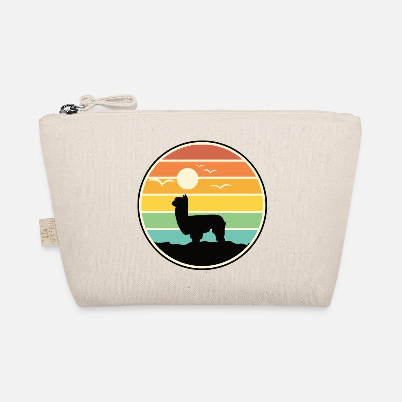 Alpaca silhouette before sunset Organic Pouch
