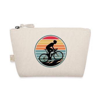 Retro Mountain Bike Bike Cyclist - Organic Pouch - nature - Front