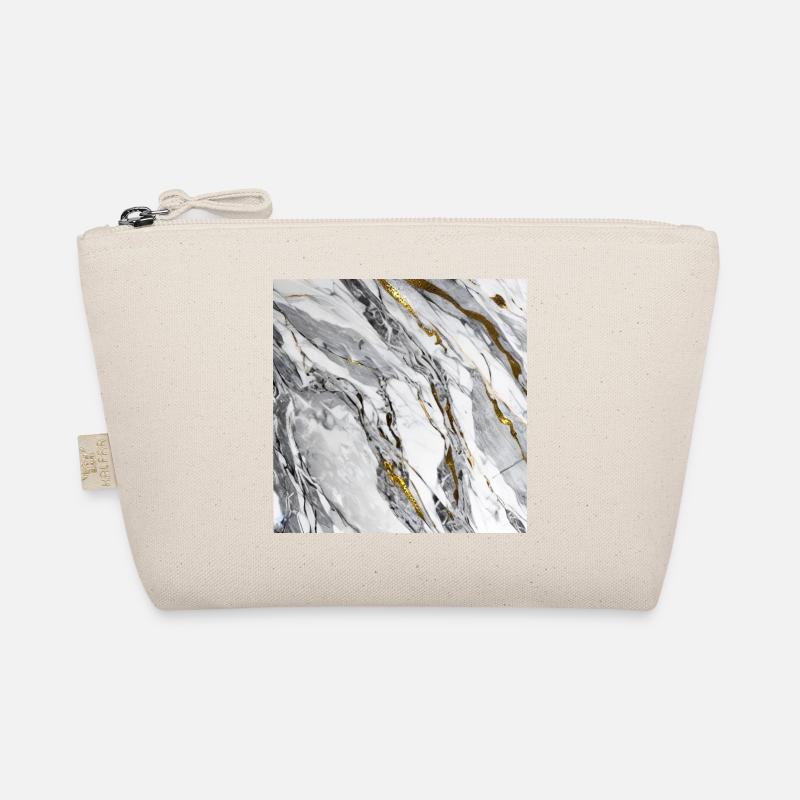 Marble Natural Stone White Gold Texture Organic Pouch