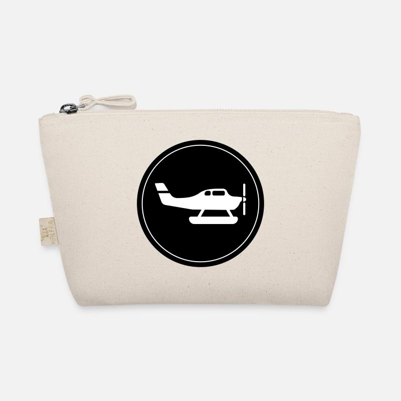 Airplane symbol circle Organic Pouch