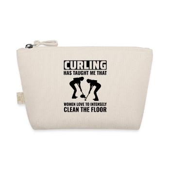 Curling Sweeping Fan Winter Ice Sport Curler Funny - Organic Pouch - nature - Front