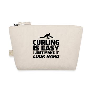 Curling Sweeping Fan Winter Ice Sport Curler Funny - Organic Pouch - nature - Front