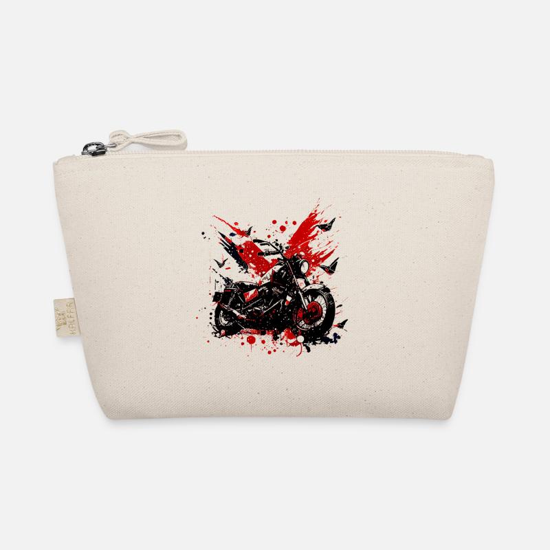 Cool Vintage Motorcycle Chopper Trash Polka Style Organic Pouch
