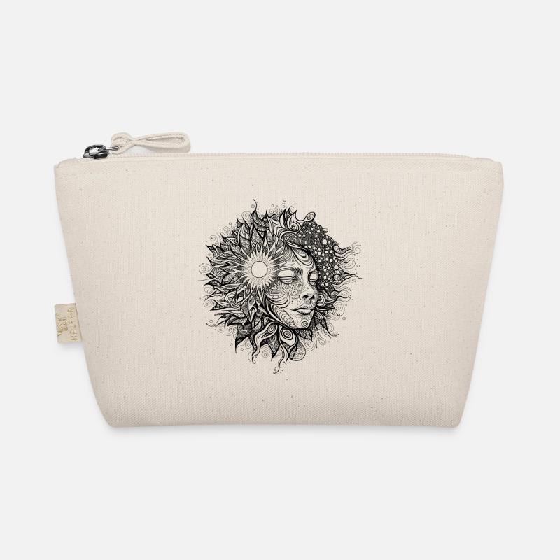 Boho Artwork, Frau mit Sonnenmuster Bio-Täschchen