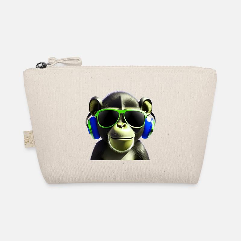 Cooler Affe mit Sonnenbrille - Bio-Täschchen - Natur