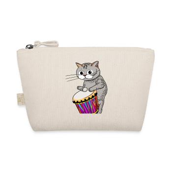 Chat jouant du Djembé Drummer Music Drum Musicien - Trousse biologique - nature - Devant