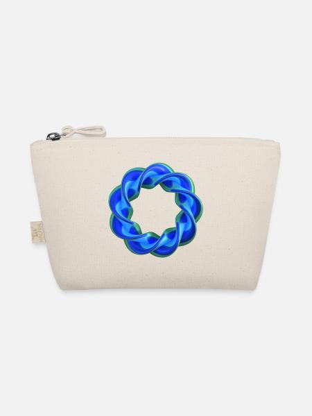 Gedrehter 3D Ring Glas Blau Grün - Bio-Täschchen - Natur