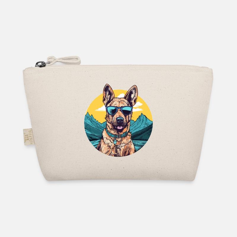 Cool German Shepherd with Sunglasses Organic Pouch