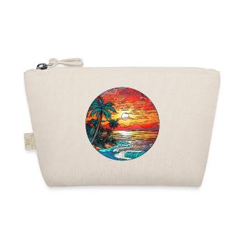 Sunset on the beach with palm trees - Organic Pouch - nature - Front