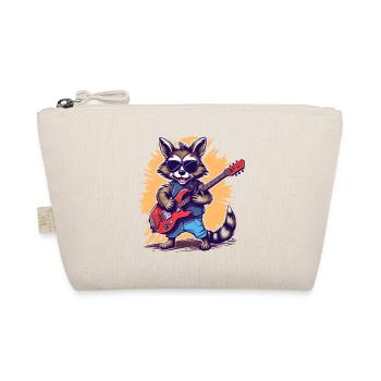 Funny raccoon electric guitarist rock'n'roll - Organic Pouch - nature - Front