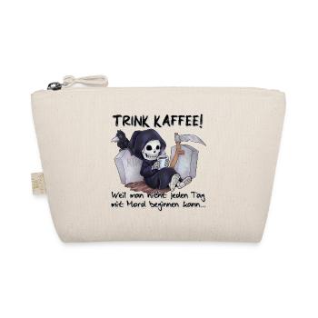Trink Kaffee - Lustiger Chibi Grim Reaper - Bio-Täschchen - Natur - Vorne