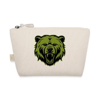 Bär Grizzly Kopf Silhouette - Bio-Täschchen - Natur - Vorne