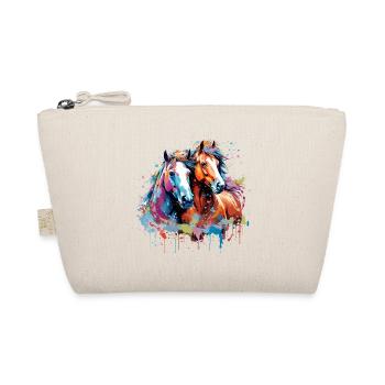 Chevaux aquarelle - Trousse biologique - nature - Devant