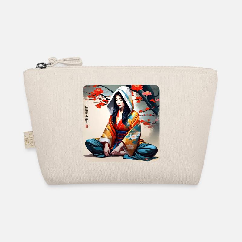 Geisha in Buddha Position - Bio-Täschchen - Natur