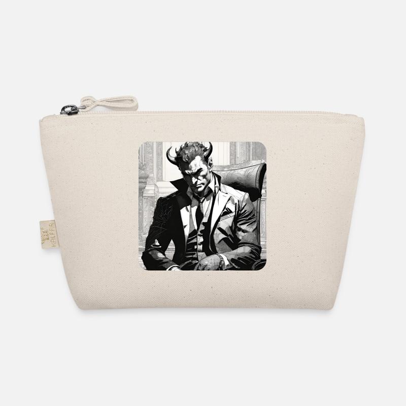 Elegant devil with suit and tie Organic Pouch