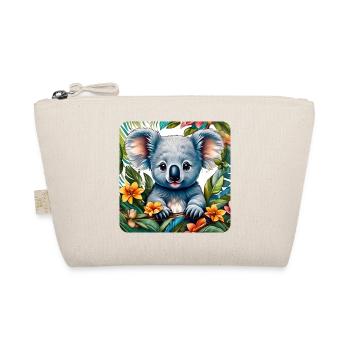 Cute Koala Bear with Flowers - Organic Pouch - nature - Front