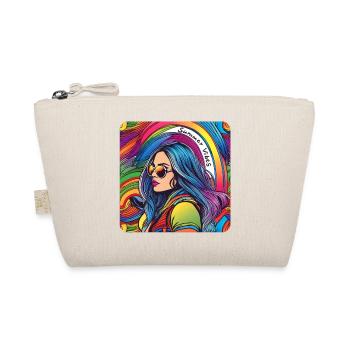 Summer Vibes Hippie Girl in Regenbogen Farben - Bio-Täschchen - Natur - Vorne