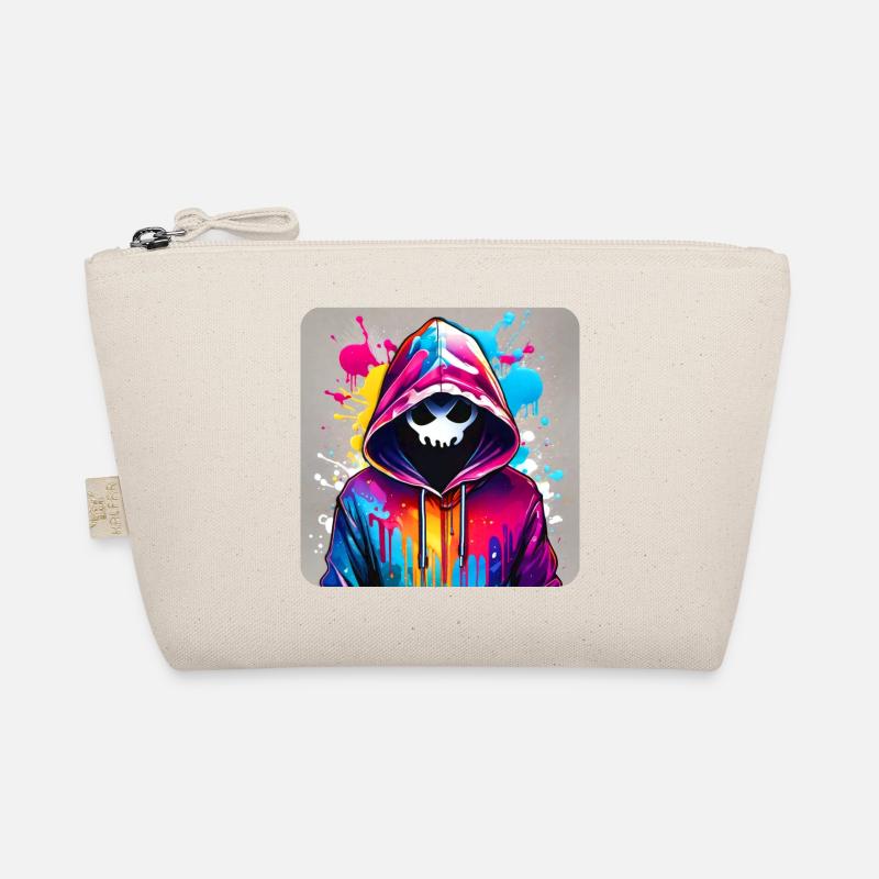 Ghost in Hoodie Graffiti Style Organic Pouch