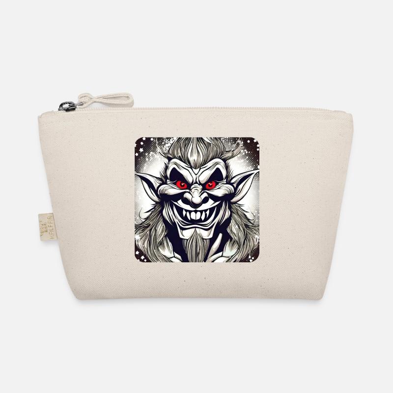 Evil grinning troll with red eyes Organic Pouch