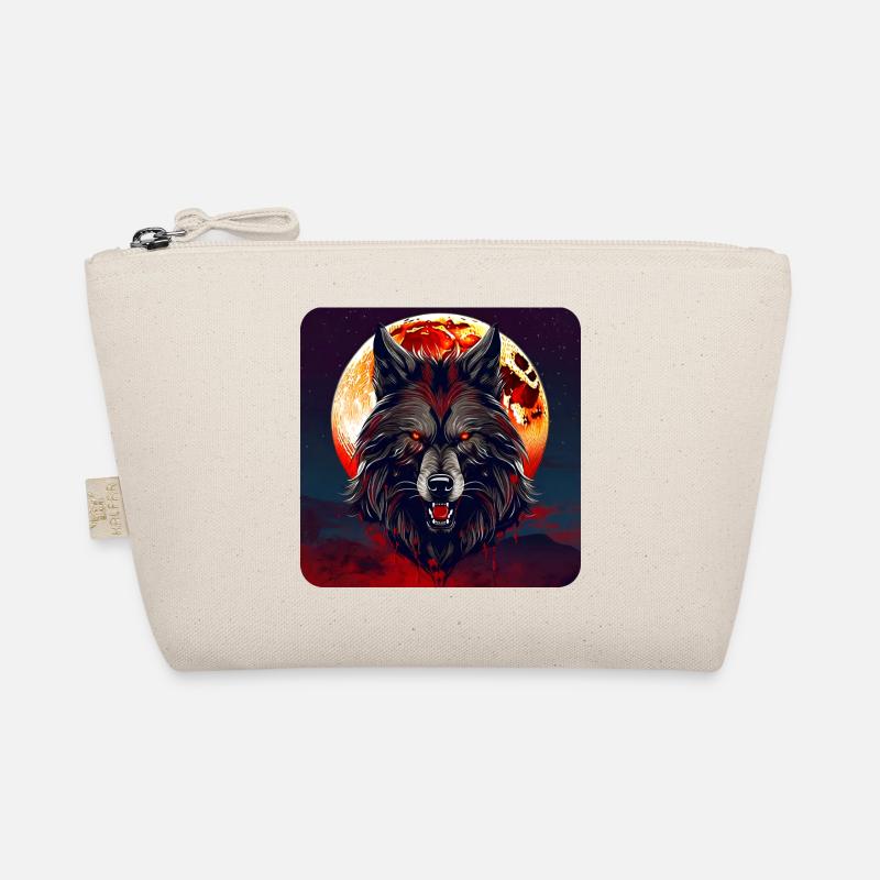 Horror werewolf with red glowing eyes Organic Pouch