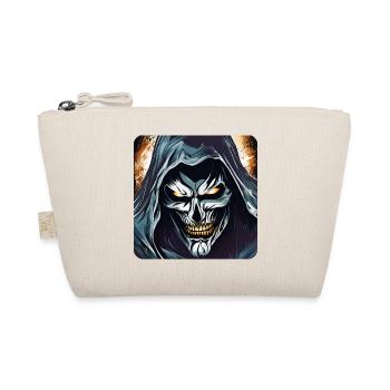 Evil Grinning Horror Skull - Organic Pouch - nature - Front