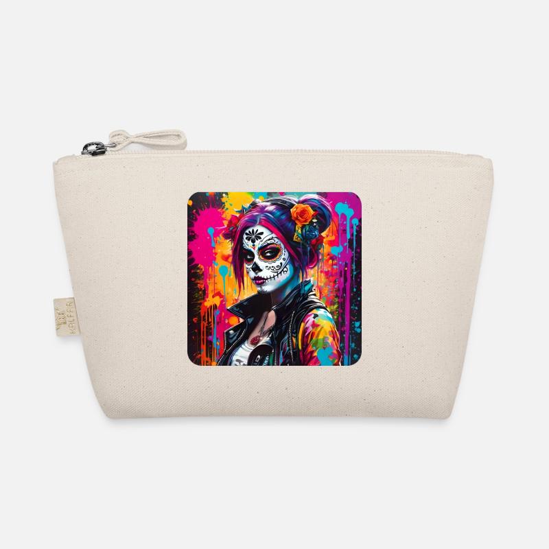 Dia de los Muertos Frau - Bio-Täschchen - Natur