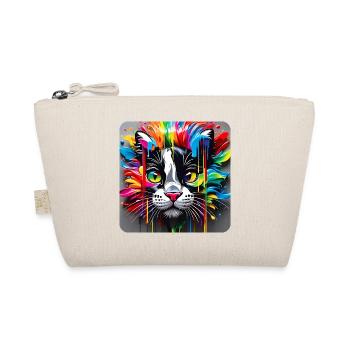 Katzen Gesicht im Graffiti Style - Bio-Täschchen - Natur - Vorne