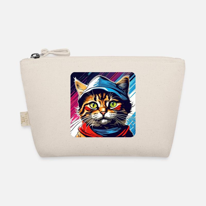 Coole getigerte Katze mit Mütze Bio-Täschchen