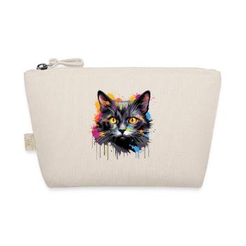 schwarze Katze - Bio-Täschchen - Natur - Vorne