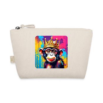Singe mignon avec couronne dans le style graffiti - Trousse biologique - nature - Devant