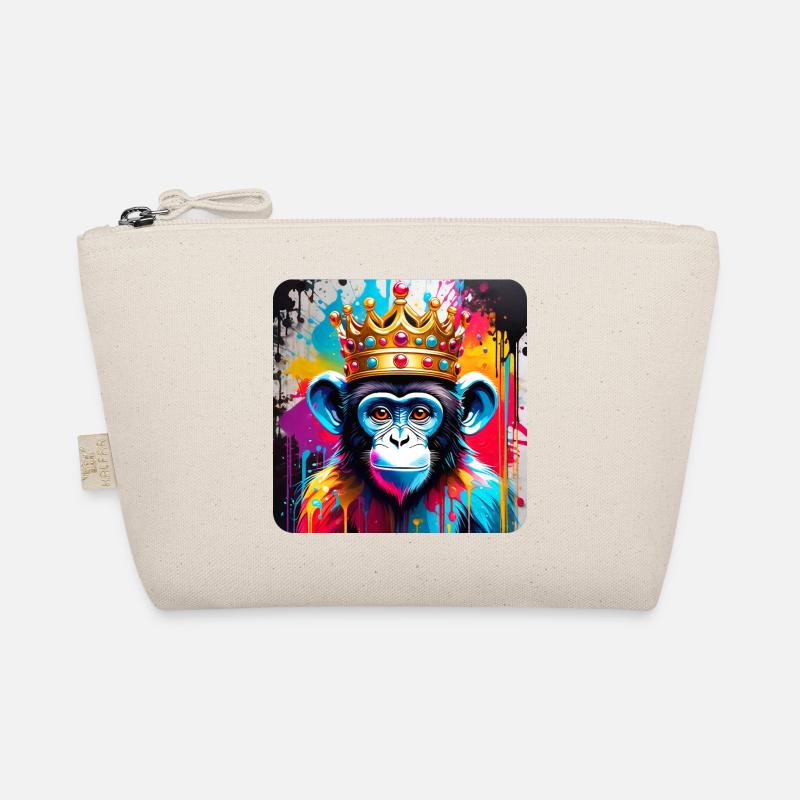 Singe mignon avec couronne dans le style graffiti Trousse biologique