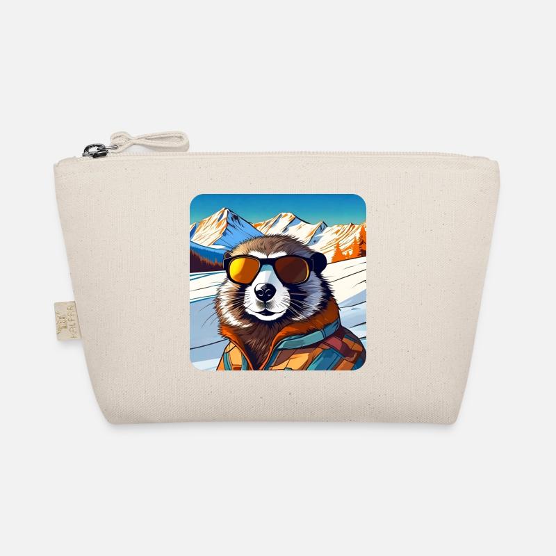 Cool marmot in the Alps with sunglasses Organic Pouch