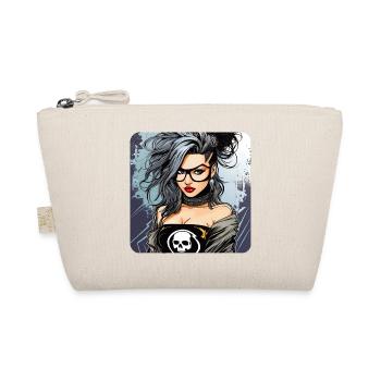 Cooles Punker Gothik Girl - Bio-Täschchen - Natur - Vorne
