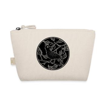 Crow in leaf circle - Organic Pouch - nature - Front