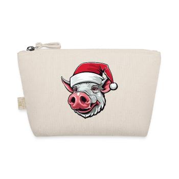 Tête de cochon truie Portrait de Noël - Trousse biologique - nature - Devant