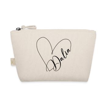 Dalia Name Heart Line - Organic Pouch - nature - Front