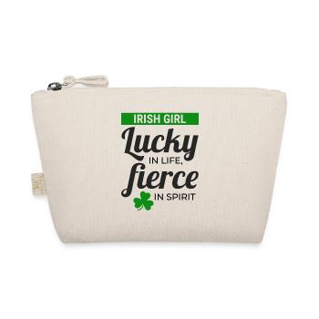 Irish Girl: Lucky & Fierce Humour - Organic Pouch - nature - Front