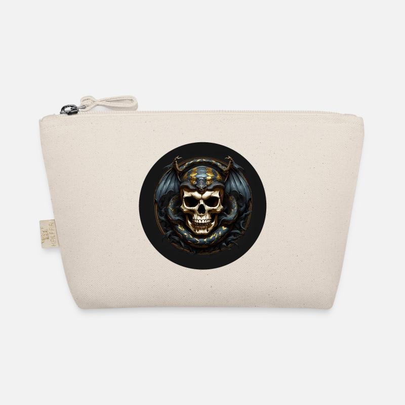 Dekorativer Schädel mit Schlangen Bio-Täschchen