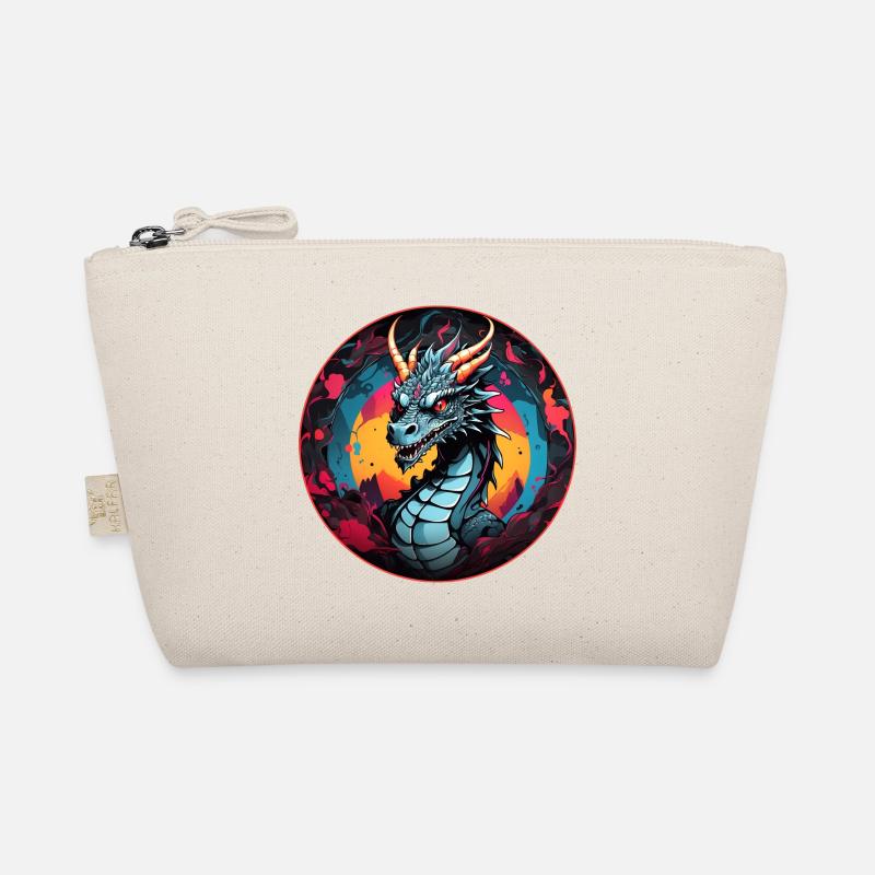 Feuerdrache Drachenportrait für Drachenfans Drache Bio-Täschchen
