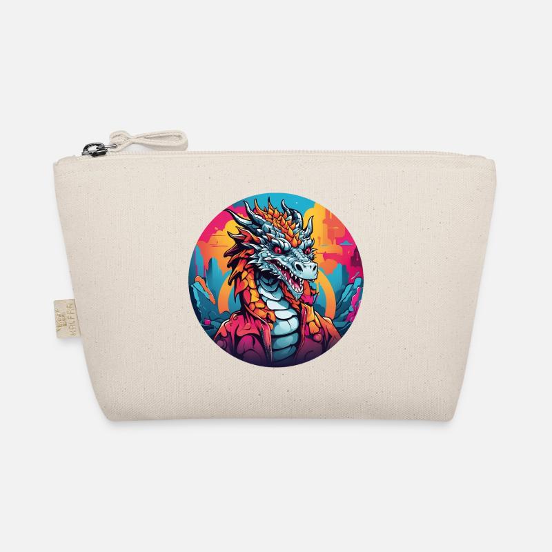 Feuerdrache Drachenportrait für Drachenfans Drache Bio-Täschchen