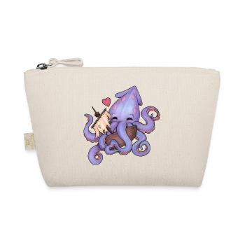 Lustiger Oktopus Krake knuddelt Boote mit Herz - Bio-Täschchen - Natur - Vorne