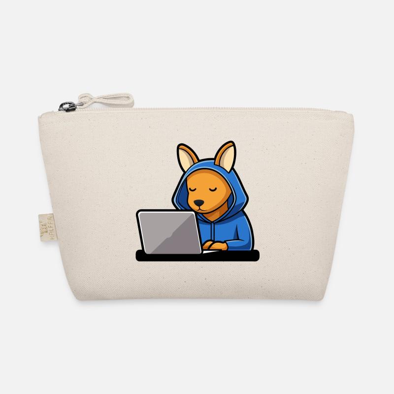 Mignon hacker kangourou en sweat à capuche devant PC Trousse biologique
