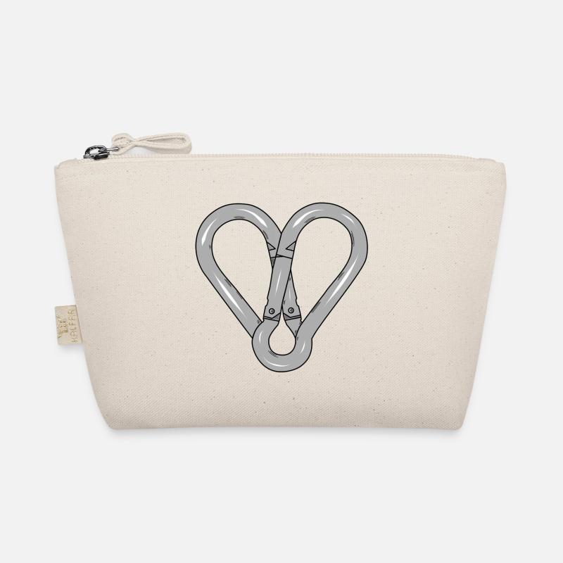 Karabinerhakenherz Snap hook heart - Bio-Täschchen - Natur