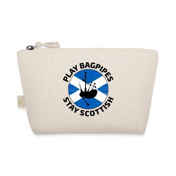 Bagpipe Player Instrument Scottish Scotland Flag - Organic Pouch - nature - Front